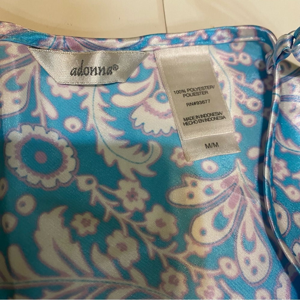 Adonna Turquoise and White Two Piece lingerie set - Picture 9 of 12